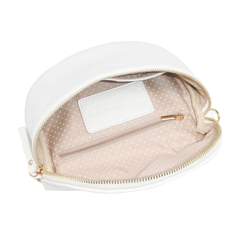 PEPPER bumbag med mønstret rem - hvit