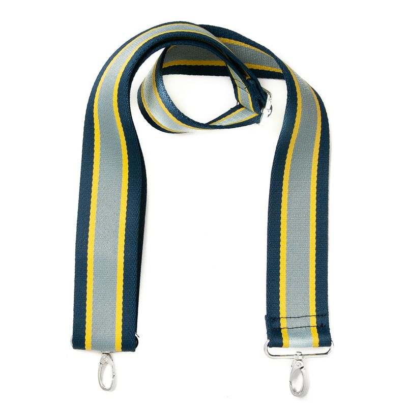 Stripete skulderrem - marine/gul