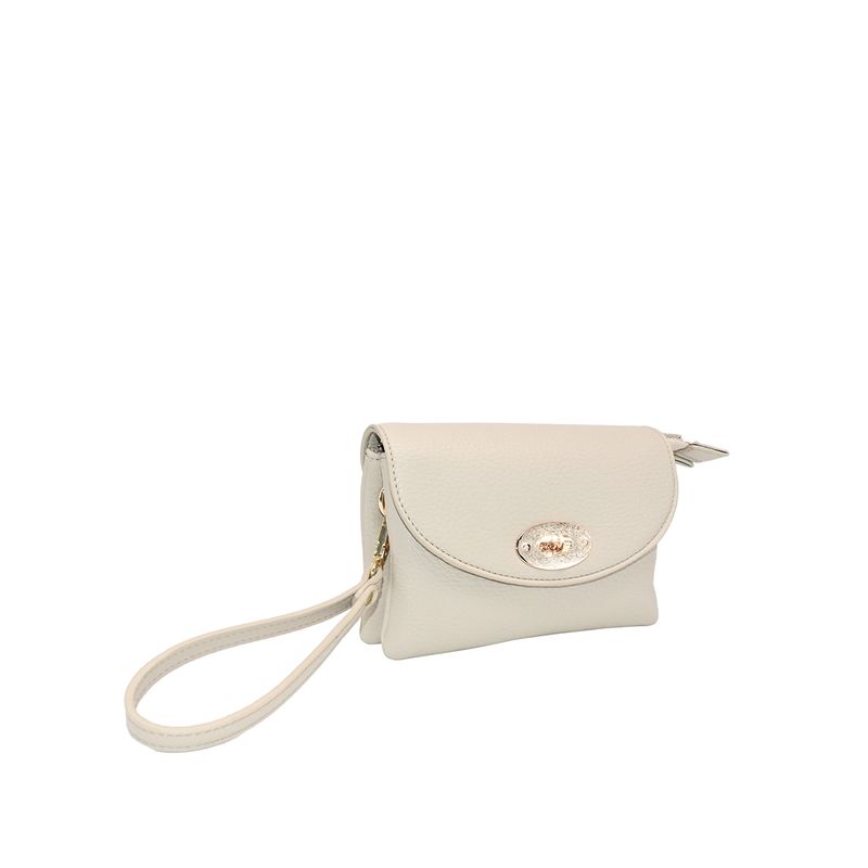 DANIELLE clutch lys beige i imitert skinn