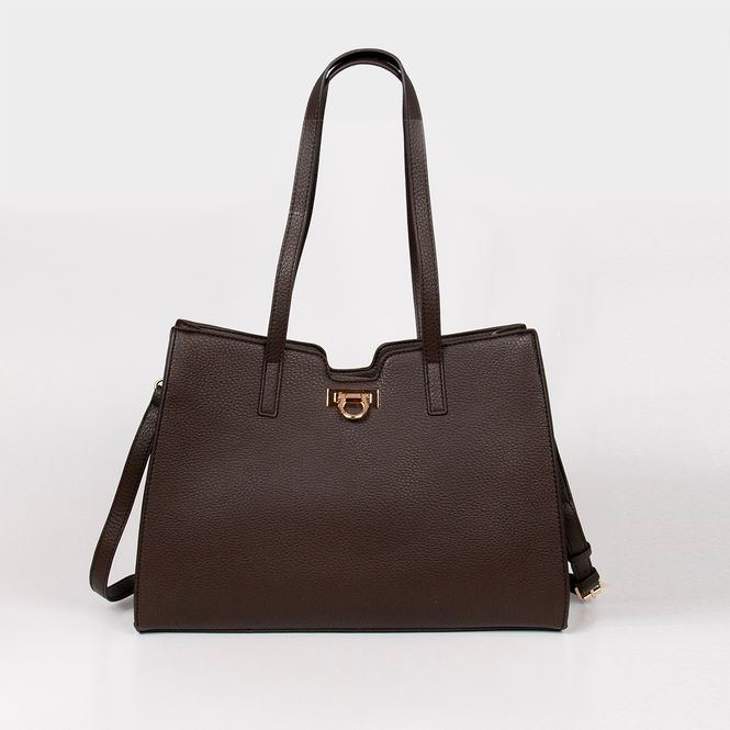 Huvudbild INE shopper - brun - rymlig väska i tidlös design