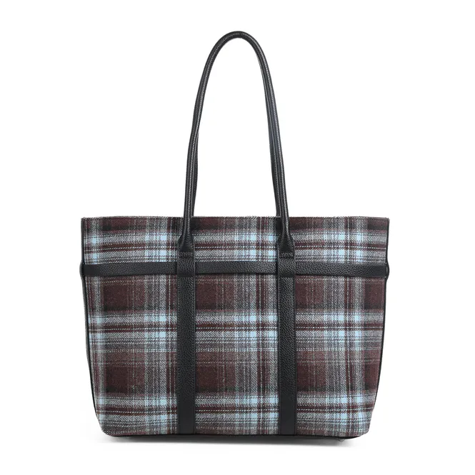 Hovedbilde KARI brun rutet shopper i tekstil