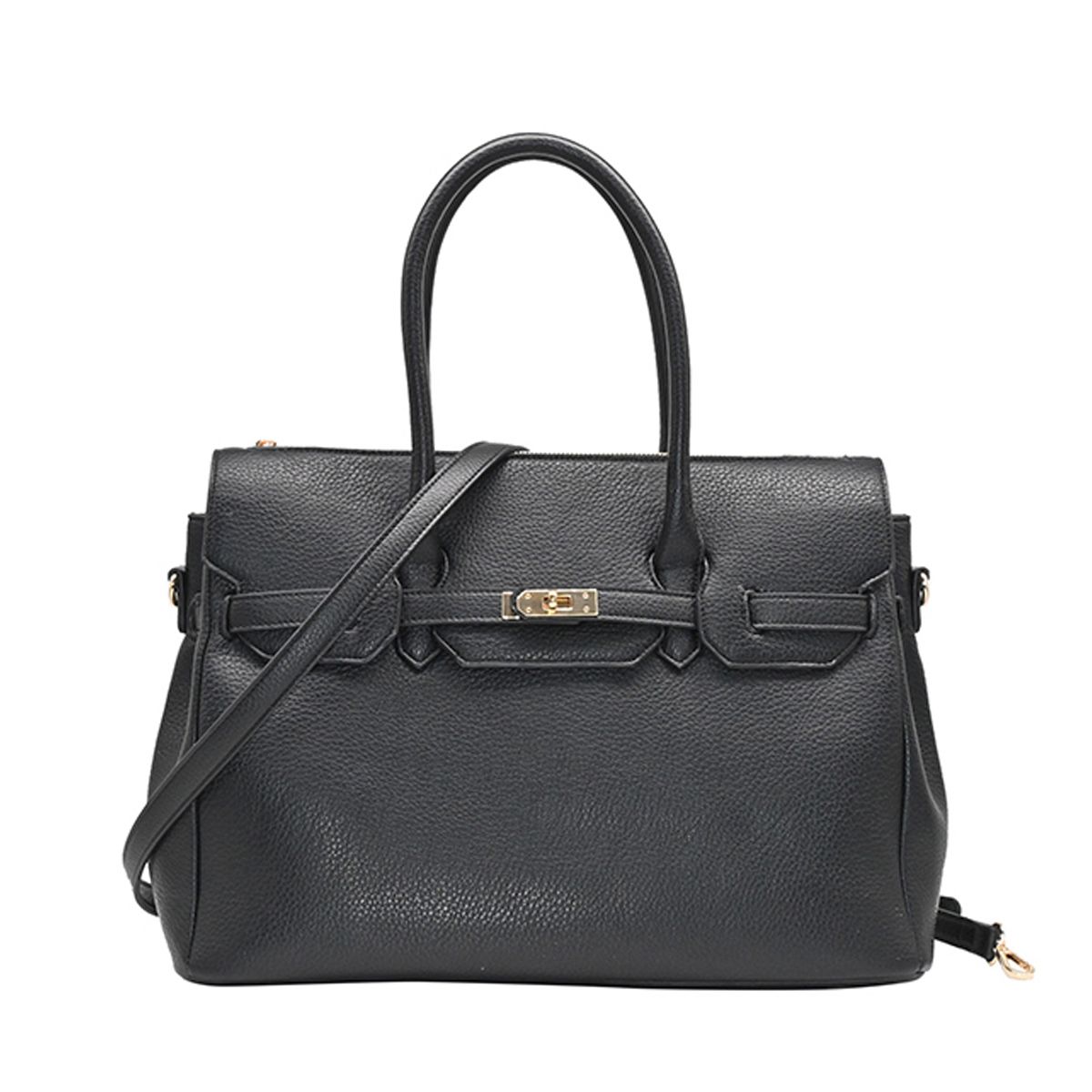 Hampton shopper svart - elegant skulderveske i imitert skinn