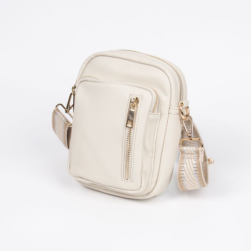 LEVI citybag med mønstret rem - lys beige
