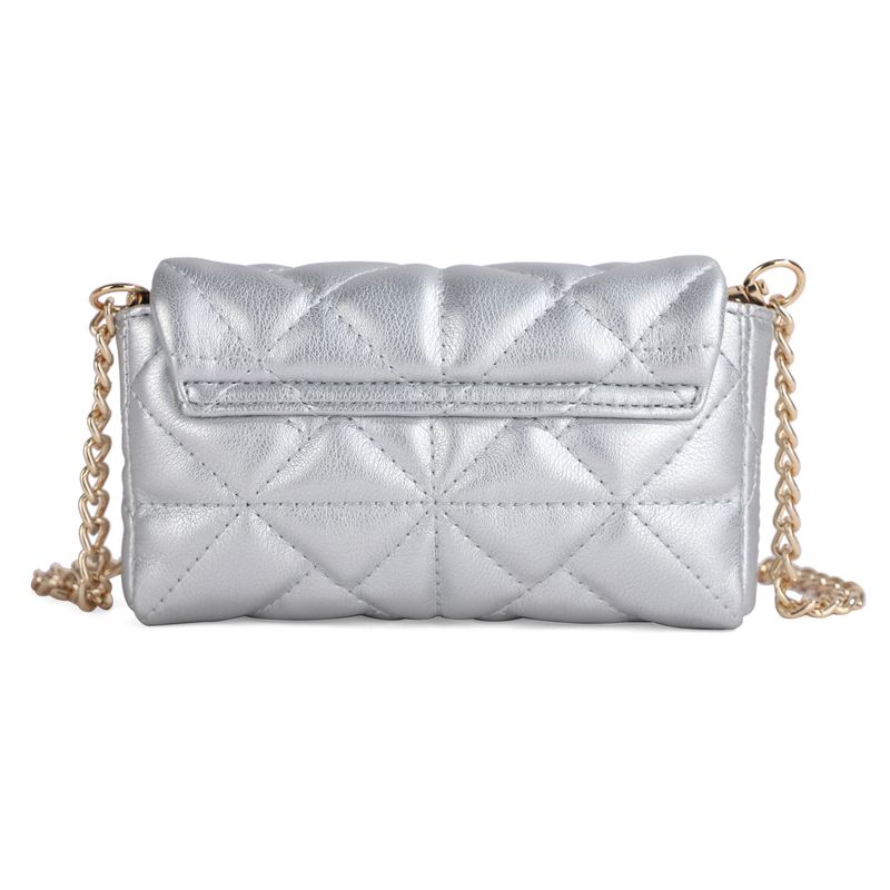 NANNA waffel mobilveske - sølvfarget