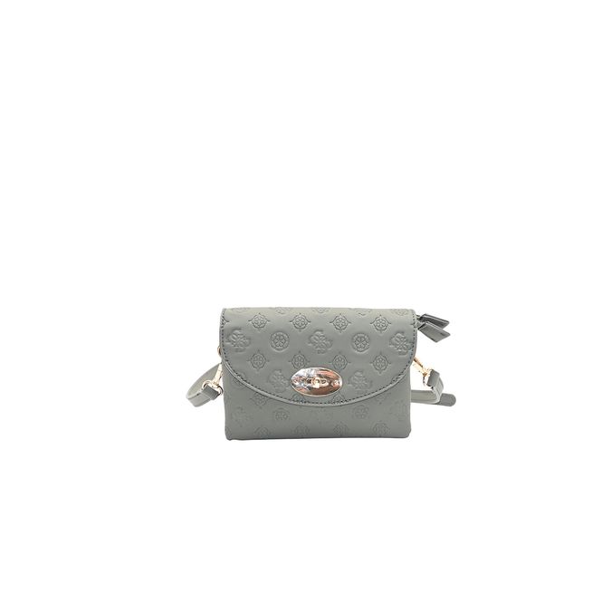 Huvudbild DANIELLE clutch olivgrön med präglat mönster
