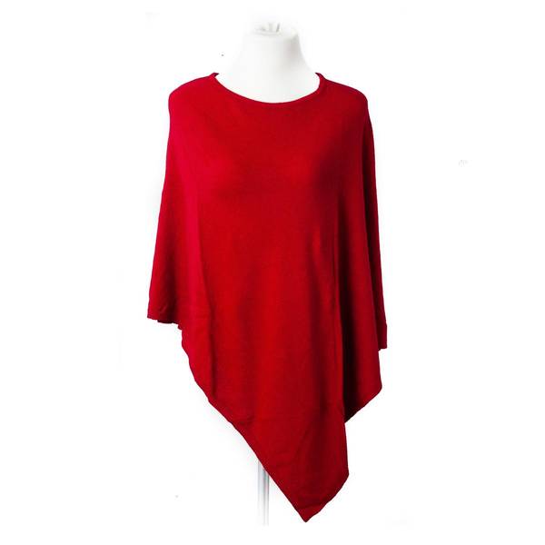 Hovedbilde Poncho eco cashmere/ull - rød