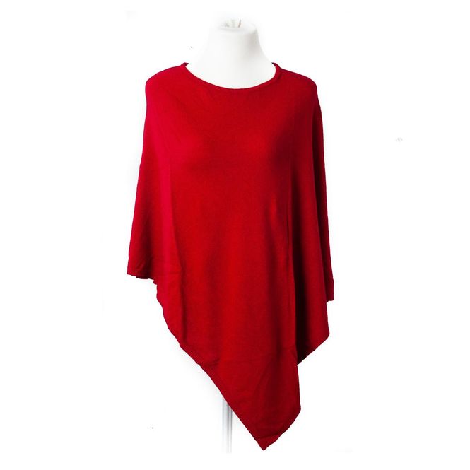Hovedbilde Poncho eco cashmere/ull - rød