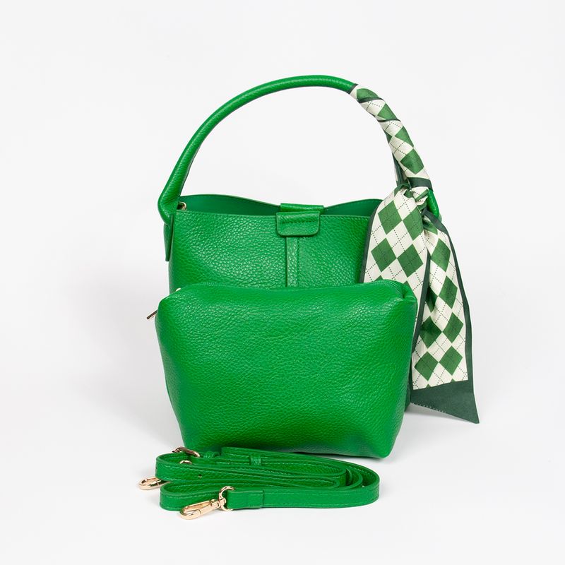 Ibelin liten bucketbag - grønn - feminin veske med tidløs form