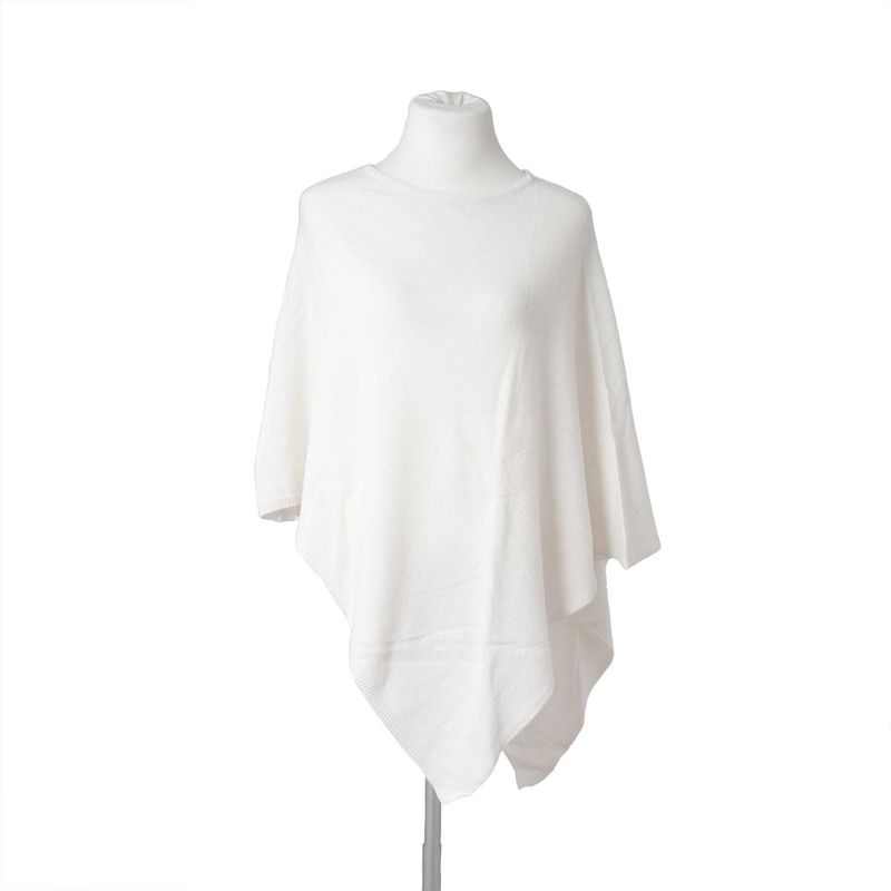 Poncho eco cashmere/ull - hvit