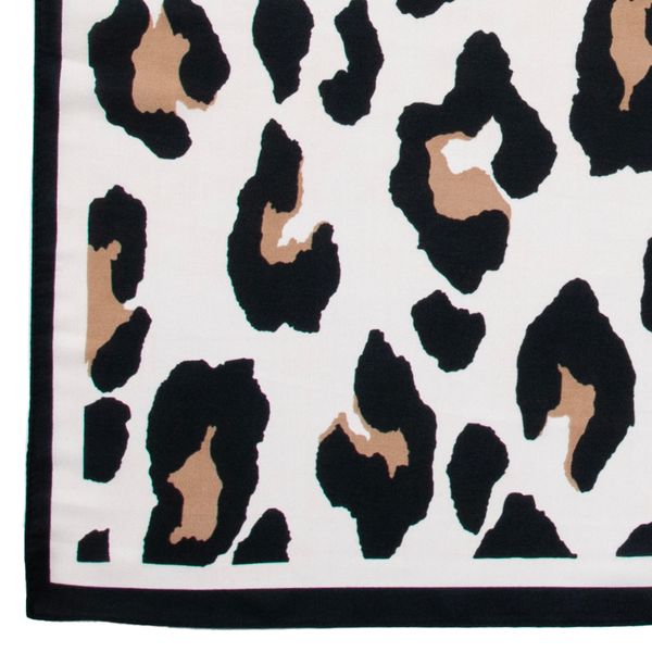 Hovedbilde Lite skjerf med dyreprint - Sort, hvit og brun - ...