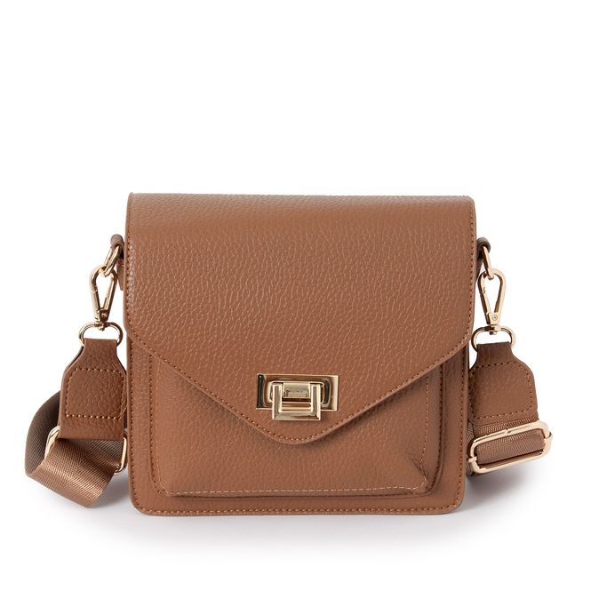 Hovedbilde DUBLIN clutch med clipslås - cognac