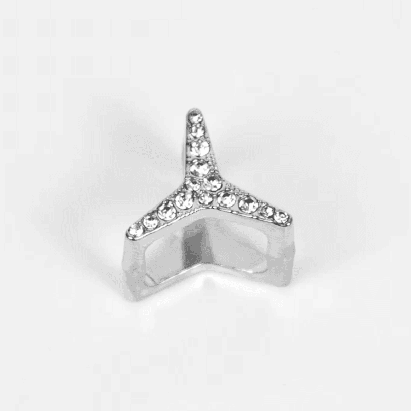 Halsduksring Y med strass - silver