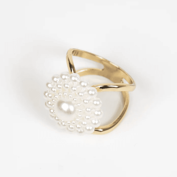 Hovedbilde Skjerfring med perledetaljer – elegant ...