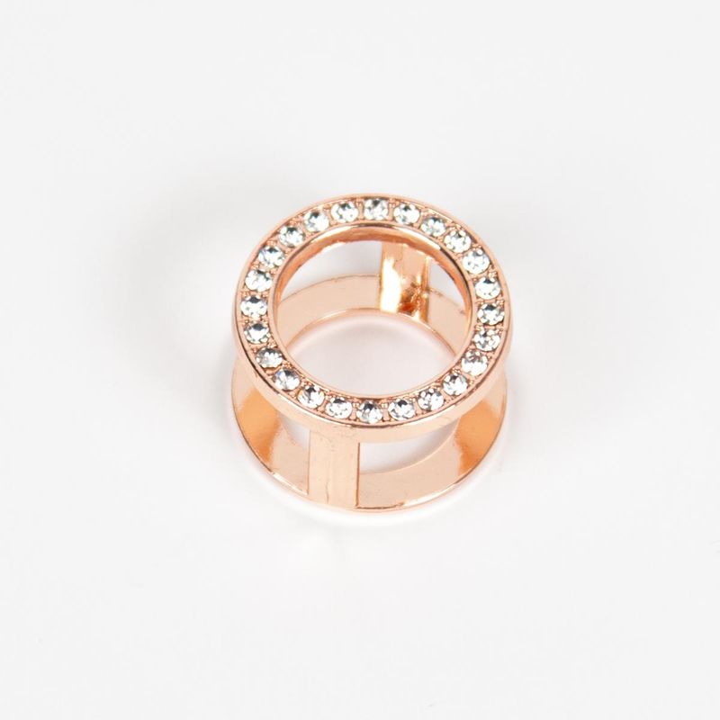 Skjerf ring sirkel med strass stener - rosegull