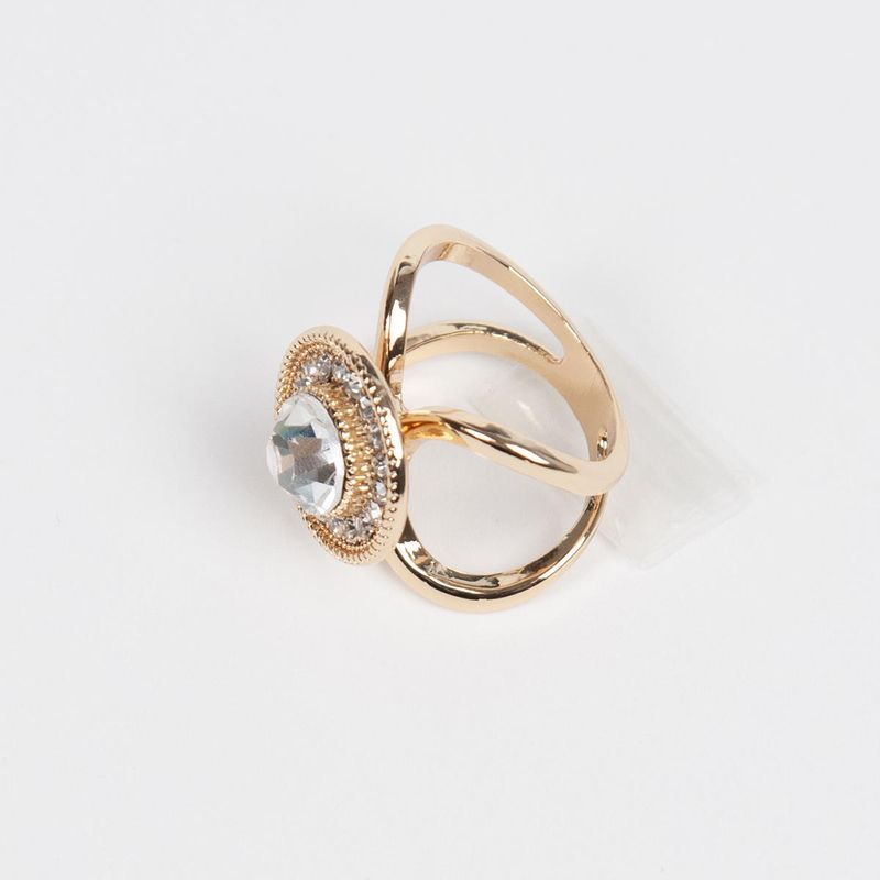 Skjerfring med strass gullfarget