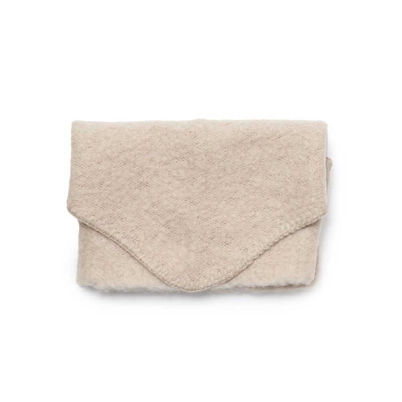 Litet trekantssjal beige - 100% akryl - dekorativa stygn - 34x100 cm
