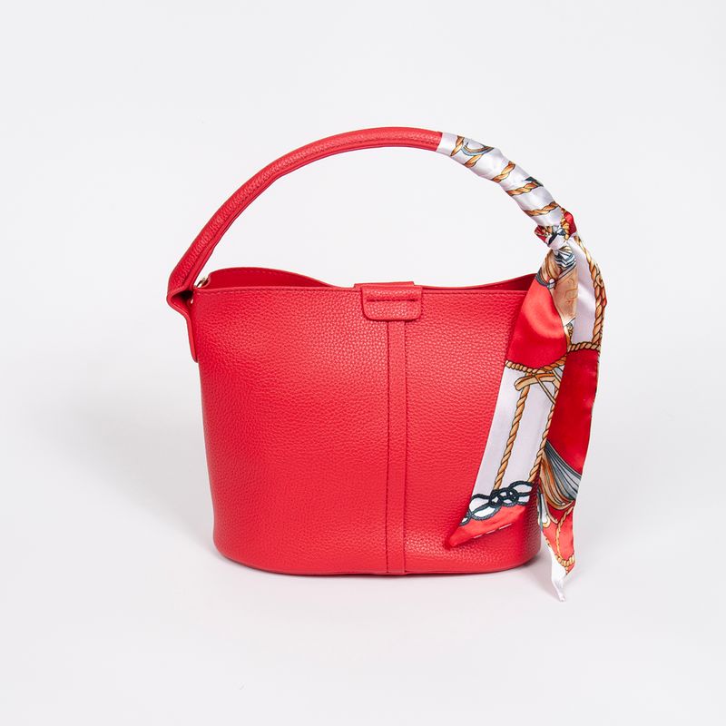 Ibelin liten bucketbag - rød - feminin veske med tidløs form
