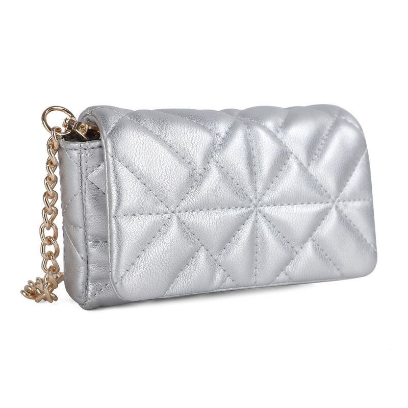 NANNA waffel mobilveske - sølvfarget