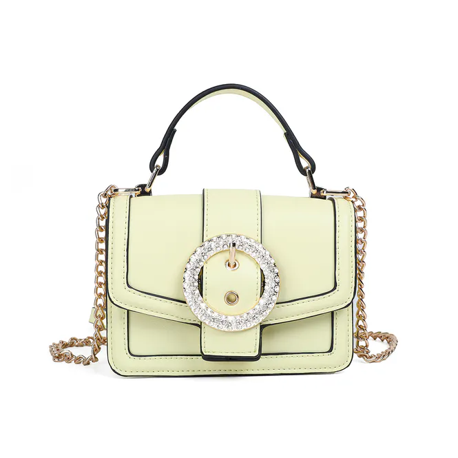 Hovedbilde FELICIA Clutch med stor glitterspenne - lys gul