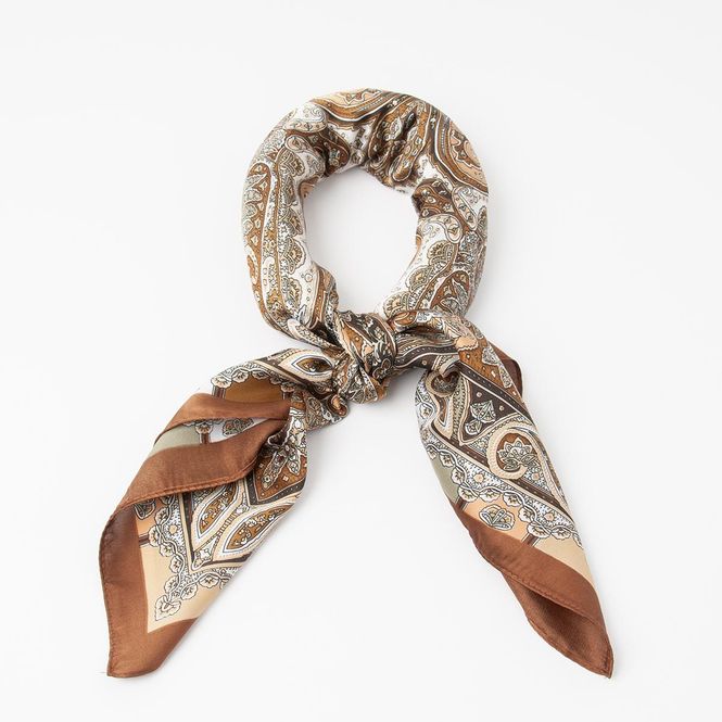 Huvudbild Liten scarf - paisleymönster brun