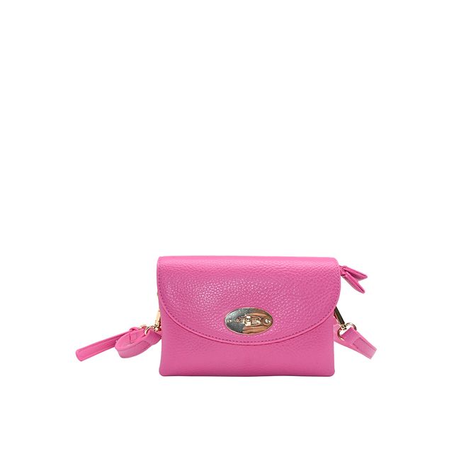 Huvudbild DANIELLE clutch stark rosa i imiterat skinn