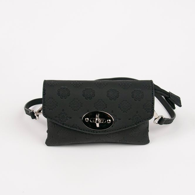 Hovedbilde DANIELLE clutch med preget mønster svart ...