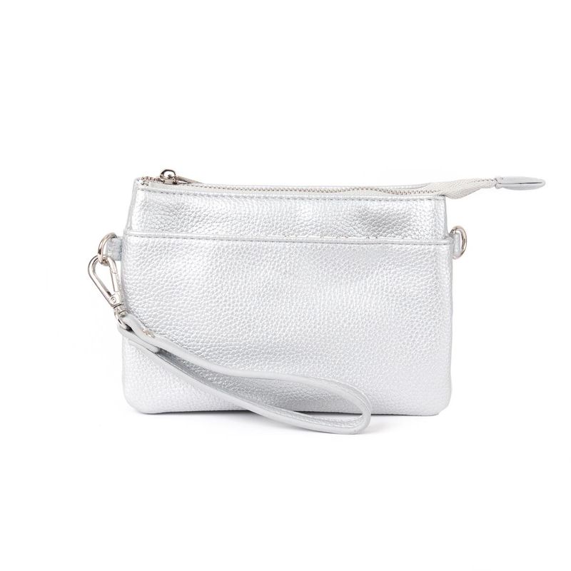 ANNA clutch metallic - sølvfarget