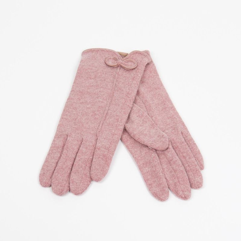 ELISE hansker puderrosa - ullmix hansker med sløyfe