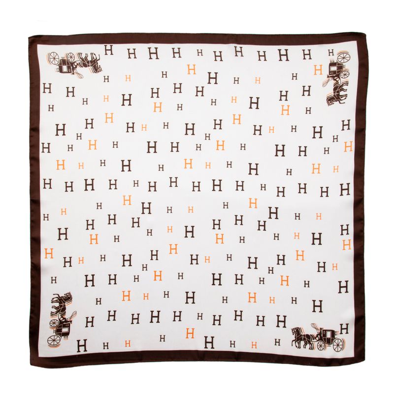 Liten halsduk med H-tryck - offwhite