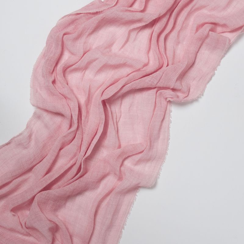 Ull/viskose vevet sjal - lys rosa