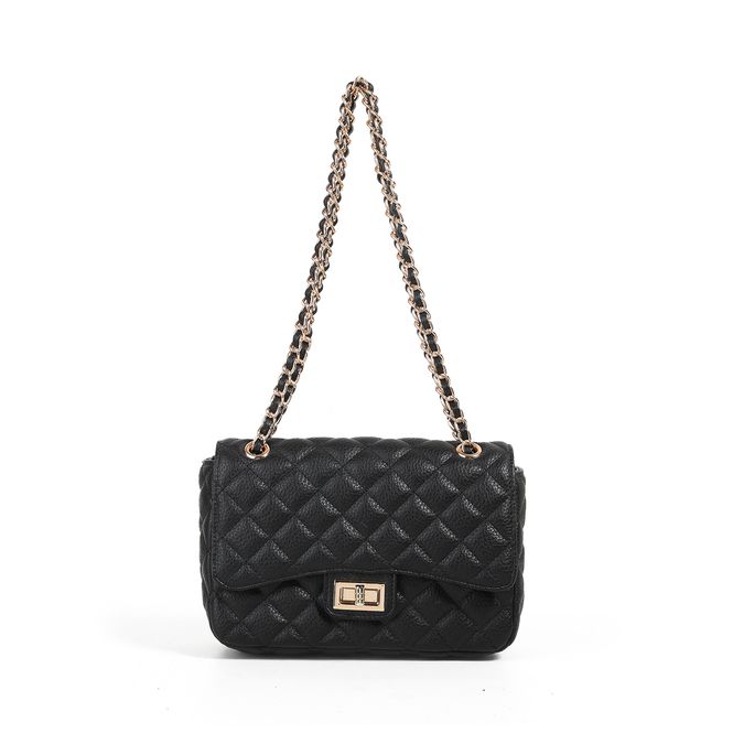 Huvudbild Daisy clutch svart med quiltat mönster