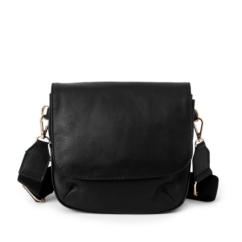 LEXI clutch i skinn - svart