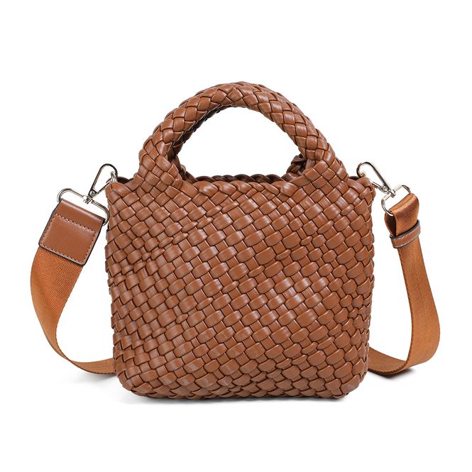 Hovedbilde EDDA flettet miniveske - cognac