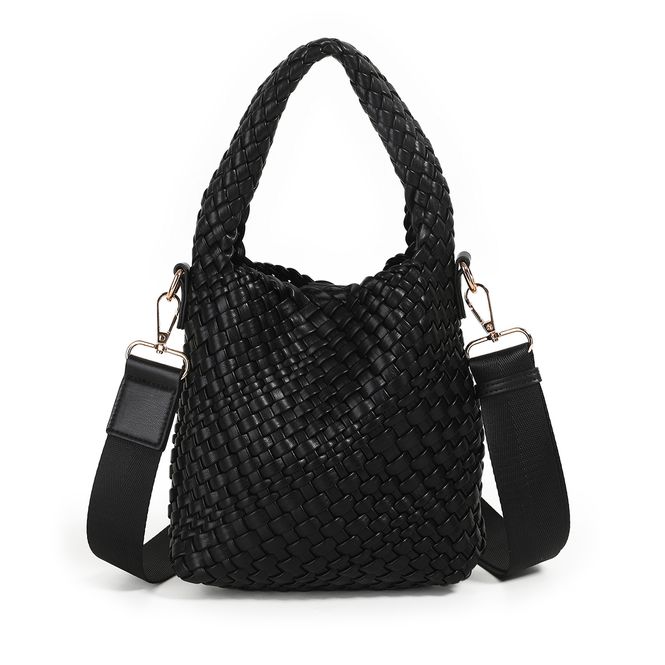 Hovedbilde Izzy flettet mini bag - svart - stilren og ...