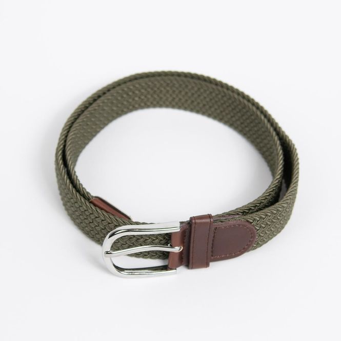 Hovedbilde Strikkbelte, leatherlook sølv spenne - ...