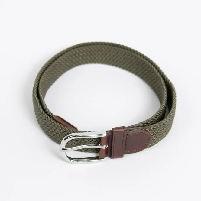 Hovedbilde Strikkbelte, leatherlook sølv spenne - ...