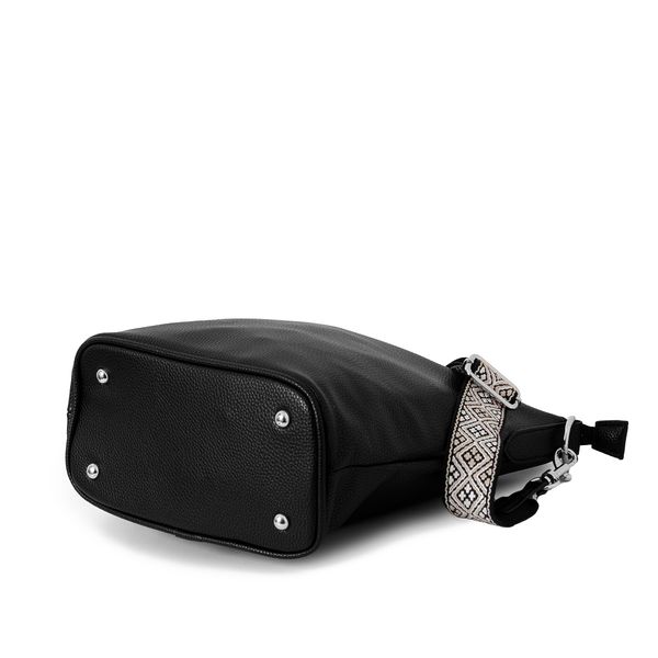 Hovedbilde BERTINE crossbag med mønstret rem - svart