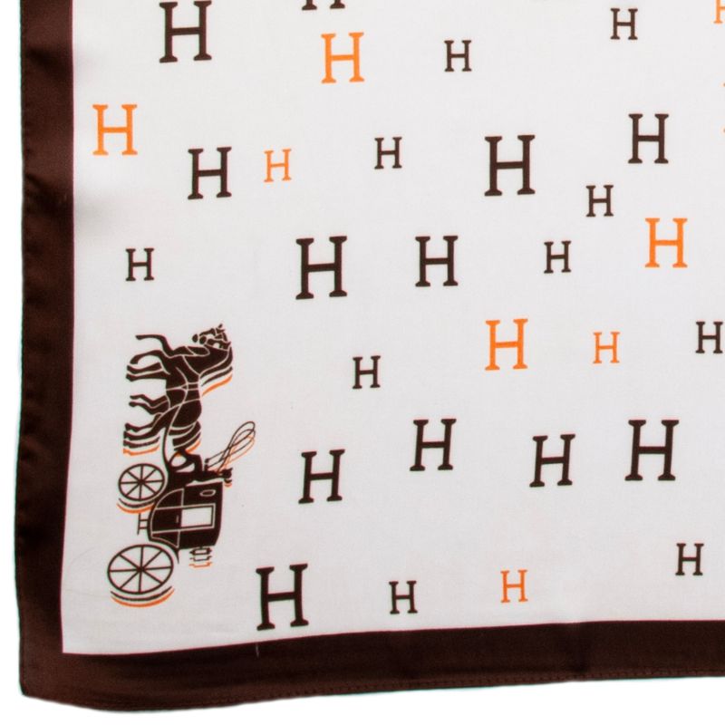 Liten halsduk med H-tryck - offwhite