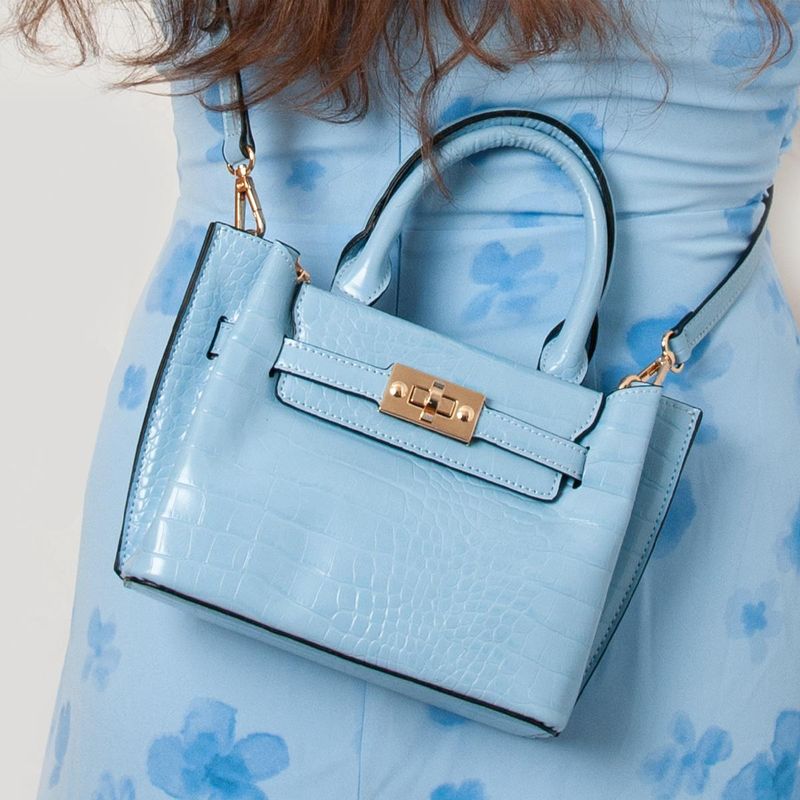 BONNIE croco bag - lys blå