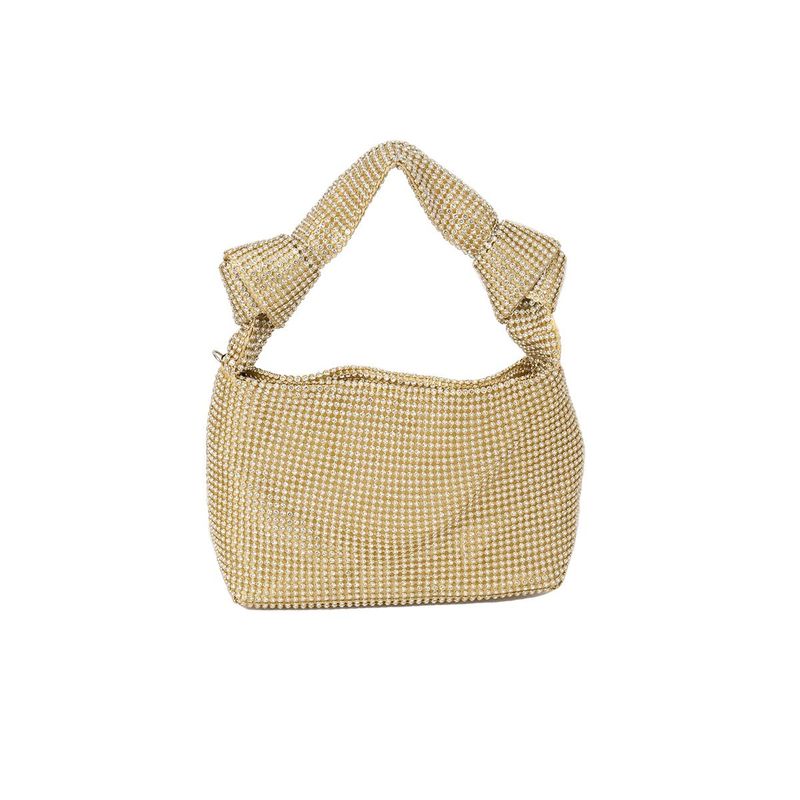 Liten selskapsveske med knyting - gull