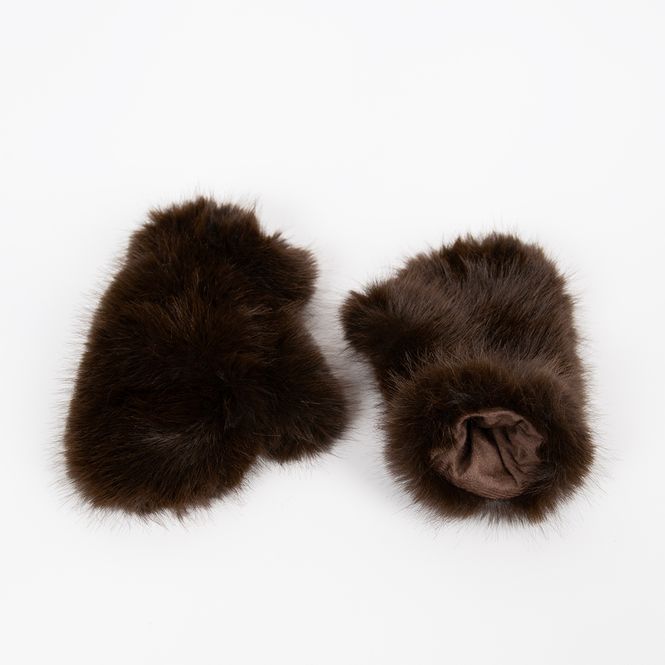 Hovedbilde Votter i fuskpels brun