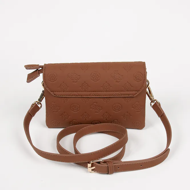 Hovedbilde DANIELLE clutch cognac med preget mønster