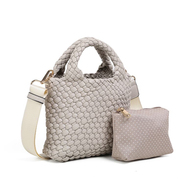EDDA flettet miniveske - beige