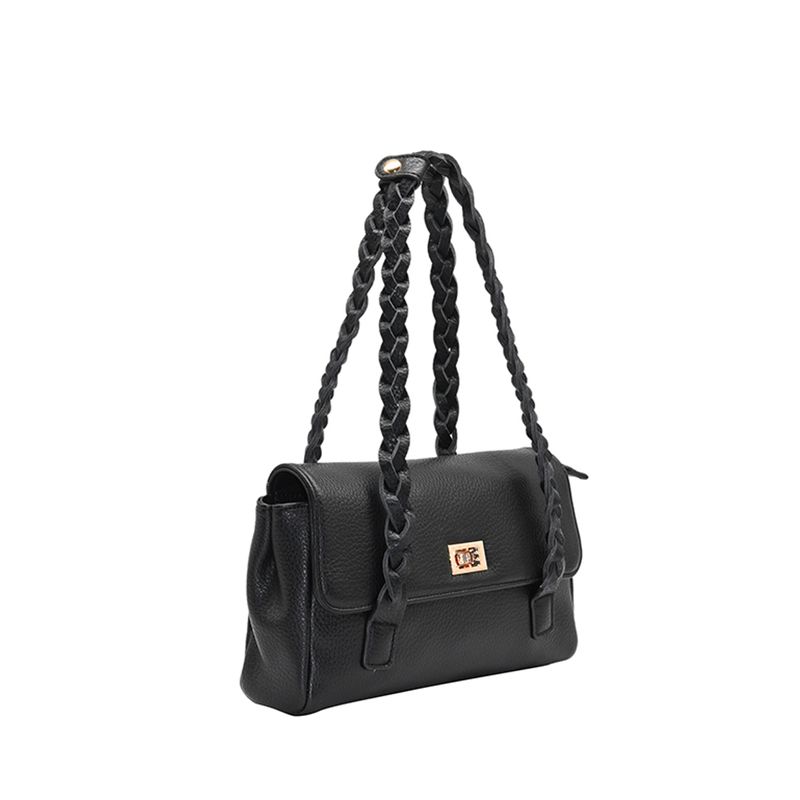 Holly lav shopper - svart veske i imitert skinn med gullfargede detaljer