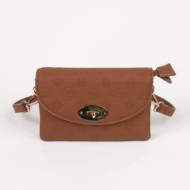 Hovedbilde DANIELLE clutch cognac med preget mønster