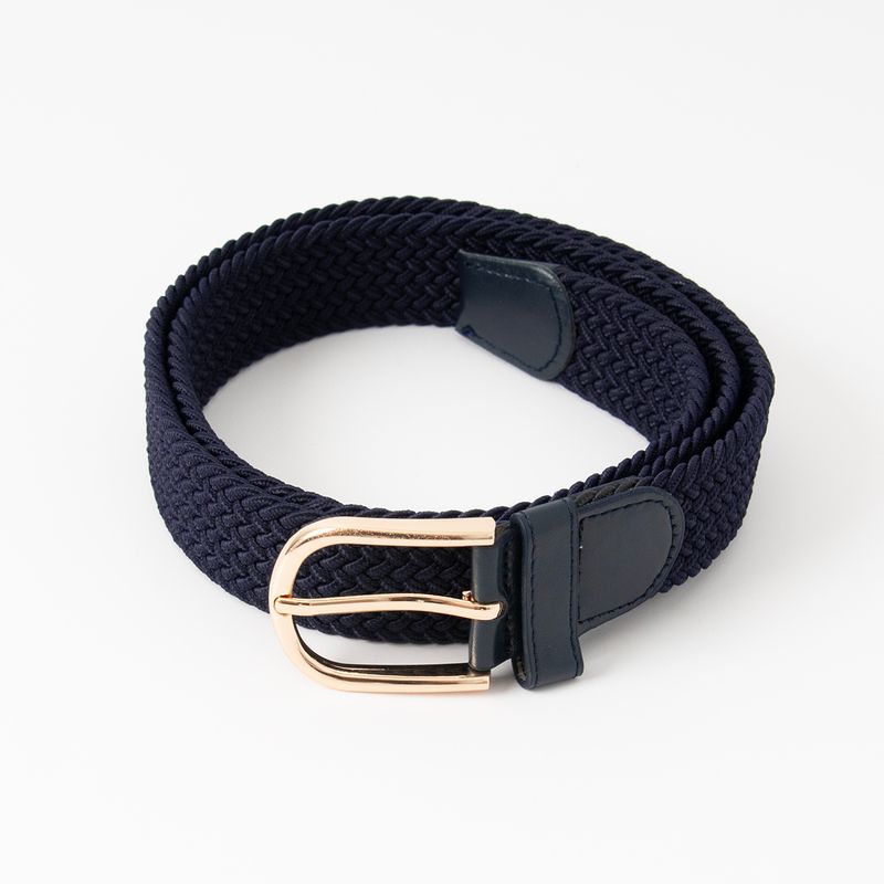 Strikkbelte, gull - marine