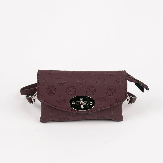 Hovedbilde DANIELLE clutch med preget mønster burgunder ...
