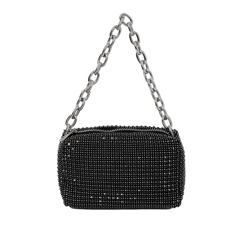 Selskapsveske med lenke håndtak - svart