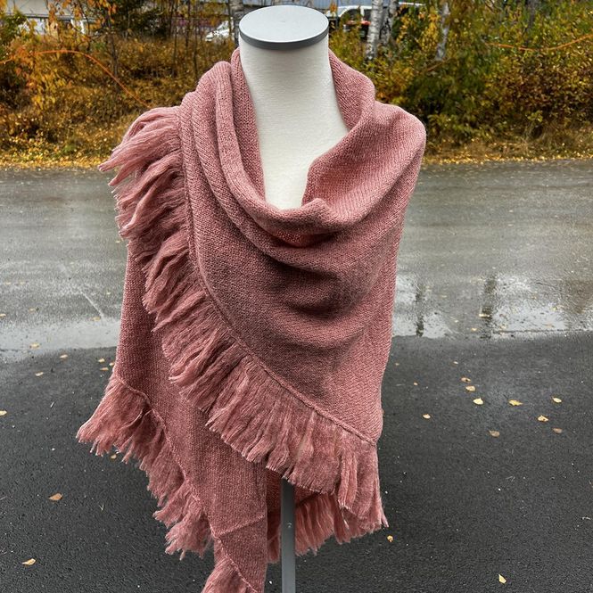 Hovedbilde Sjal i mohairmix - pudderrosa