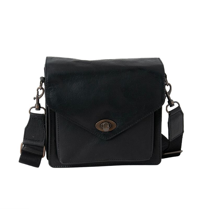 LUCY skinnclutch med låsspenne - svart